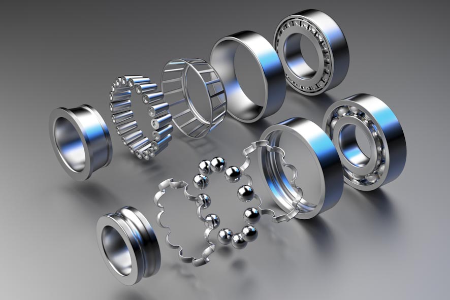3d rendering. automotive bearings auto spare parts.